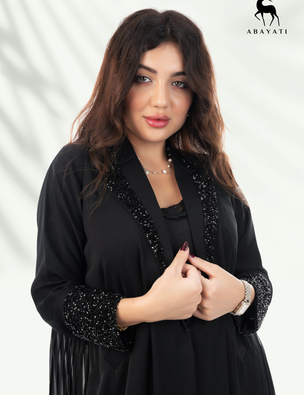 FANCY BLACK ABAYA - Image 4