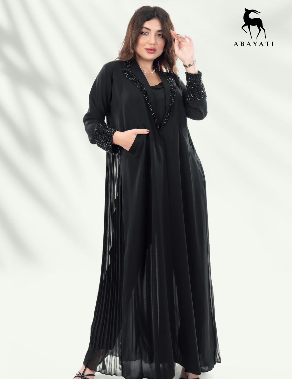 FANCY BLACK ABAYA - Image 2