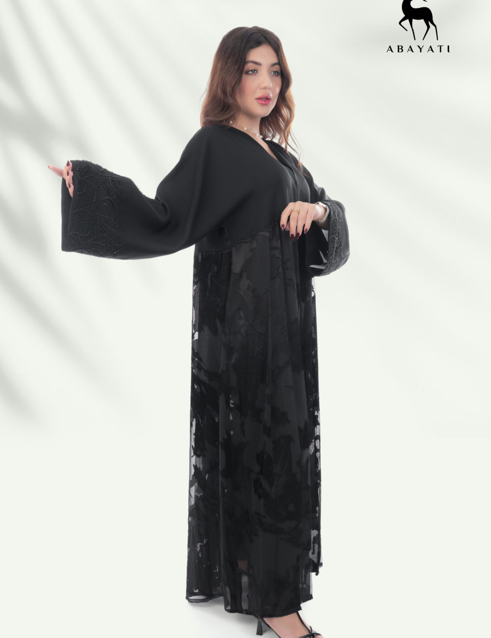 FANCY BLACK ABAYA - Image 3