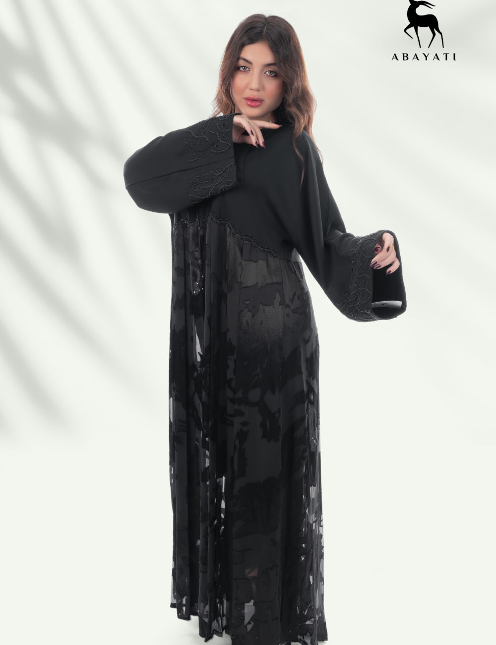 FANCY BLACK ABAYA - Image 2