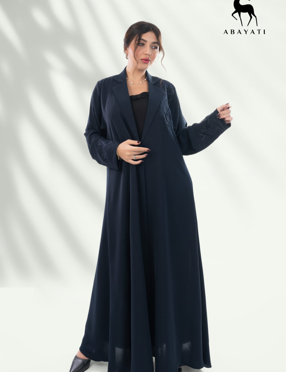 ELEGANT BLUE EMBROIDERED ABAYA