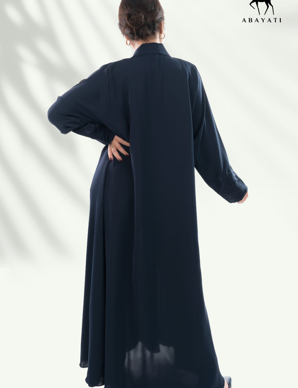 ELEGANT BLUE EMBROIDERED ABAYA - Image 4