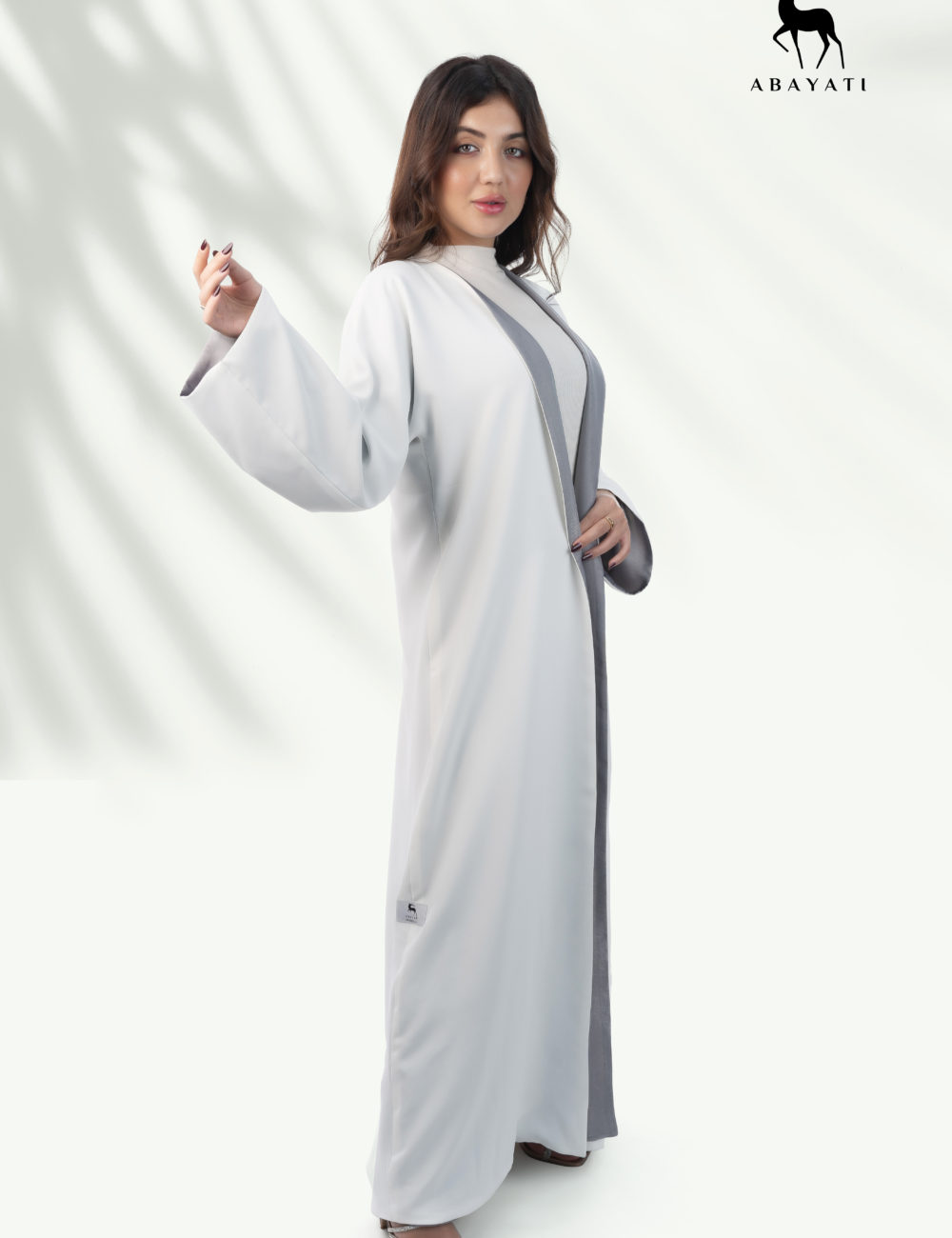 DAILY WHITE AND GREY ABAYA - Image 4